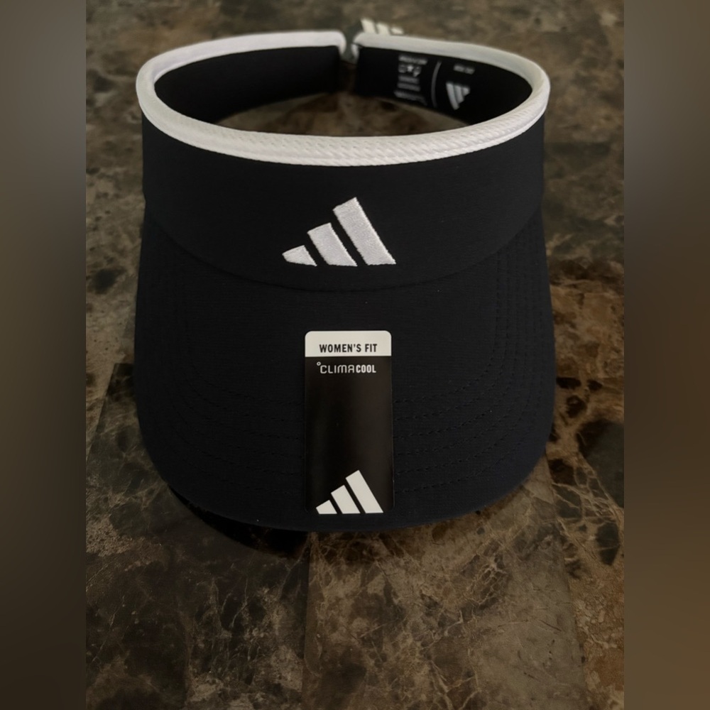 Adidas Match 2 Visor Women’s Fit ClimaCool Black/White Hat Tennis Golf New